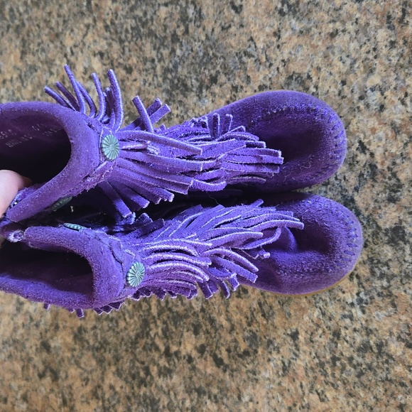 Minnetonka Leather Purple Boots - Size 10 - Picture 2 of 8